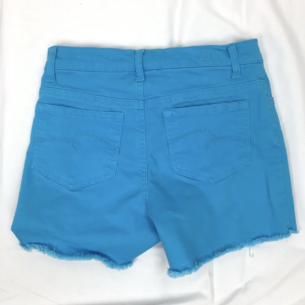 Justice Girl Size 16 Blue Shorts Frayed‎ Raw Hem Cut Off
